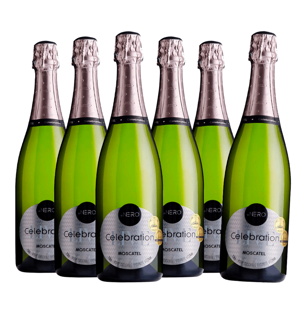 Pack 6 Espumantes Ponto Nero Live Celebration Moscatel 750ml